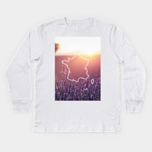 France Country Map | Luminous Landscapes Kids Long Sleeve T-Shirt